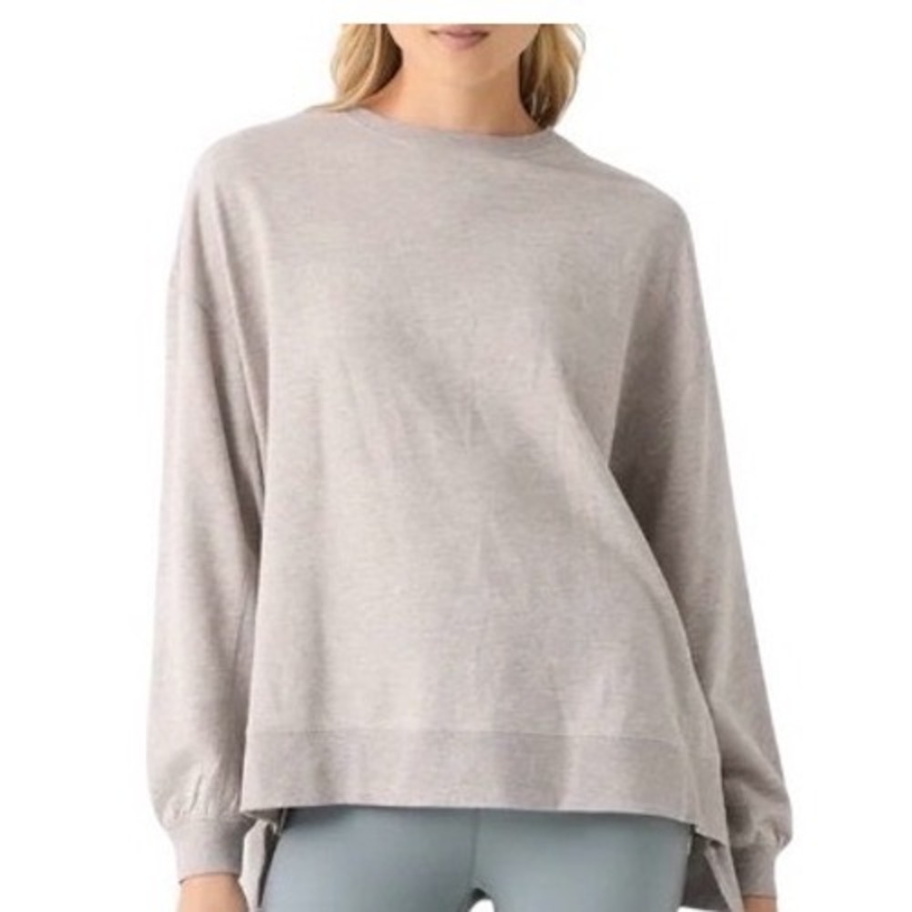 Z Supply Womens Oversized French Terry Grey Sweatshirt Heather Athleisure‎ Large